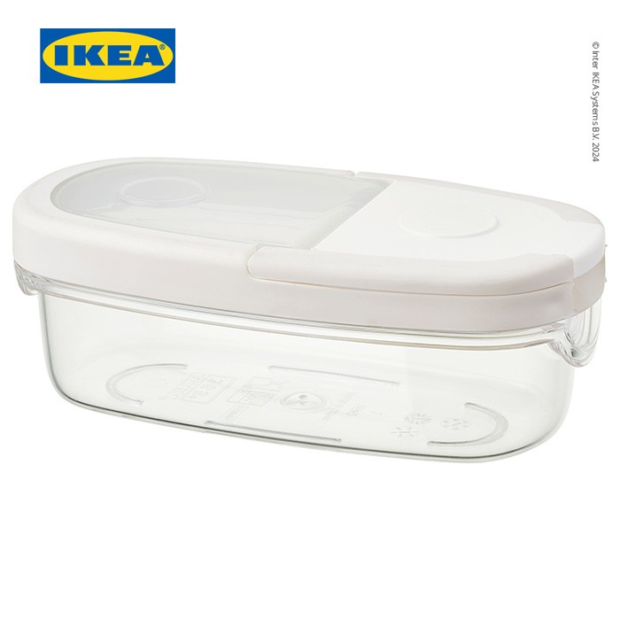 IKEA 365+ Stoples Makanan Kering Dengan Penutup Transparan/Putih 0.3L