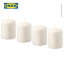 IKEA HEMSJO Lilin Blok Tanpa Aroma 8cm Isi 4pcs
