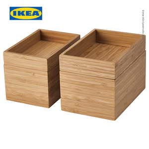 IKEA DRAGAN Aksesoris Kamar Mandi Bahan Bambu Set Isi 4pcs