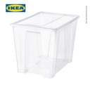 IKEA SAMLA Kotak Penyimpanan Transparan Dengan Tutup 57x39x42 cm / 65l