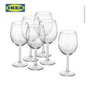 IKEA SVALKA Gelas Anggur Kaca Bening 44cl Isi 6pcs