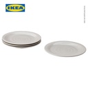 IKEA SANDSKADDA Piring Makan Abu-Abu Muda/Krem 26cm Isi 4pcs