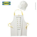 IKEA TOPPKLOCKA Celemek Anak Dengan Topi Koko Putih/Kuning