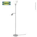IKEA HEKTOGRAM Lampu Lantai Sorot Atas / Lampu Baca Minimalis Perak/Putih