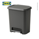 IKEA KNOCKLA Tempat Sampah dengan Pedal Abu-Abu Tua 25L