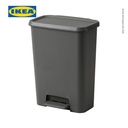 IKEA KNOCKLA Tempat Sampah dengan Pedal Abu-Abu Tua 50L