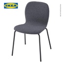 IKEA KARLPETTER Kursi Makan Abu-Abu / Hitam Minimalis Serbaguna