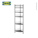 IKEA FROSJON Unit Rak Sudut Kamar Mandi Serbaguna Hitam 35x156 cm