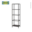 IKEA VITTSJO Unit Rak Serbaguna Minimalis Hitam-Cokelat/Kaca 51x175 cm