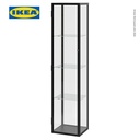 IKEA BLALIDEN Kabinet Pajangan Dengan Pintu Kaca Hitam 35x32x151 cm