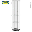 IKEA BLALIDEN Kabinet Pajangan Dengan Pintu Kaca Hitam 35x32x151 cm