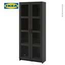 IKEA BRIMNES Kabinet Penyimpanan Dengan Pintu Kaca Hitam 80x190 cm