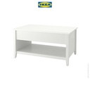 IKEA VITTERYD Meja Tamu Adjustable yang Dapat Disesuaikan Putih 97cm