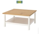 IKEA HEMNES Meja Tamu Minimalis Putih / Cokelat Muda 90x90 cm