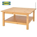 IKEA HEMNES Meja Tamu Minimalis Cokelat Muda 90x90 cm