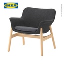 IKEA VEDBO Kursi Berlengan Minimalis Abu-abu Tua