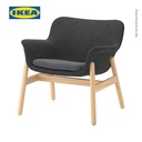 IKEA VEDBO Kursi Berlengan Minimalis Abu-abu Tua