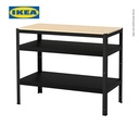IKEA BROR Meja Dapur / Kerja Serbaguna Hitam/Kayu Lapis Pinus 110x55 cm