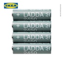 IKEA LADDA Baterai Isi Ulang AA 1.2V 2.450 mAh HR06 Isi 4pcs