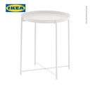 IKEA GLADOM Meja Baki Multifungsi Putih Bahan Baja 45x53 cm