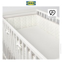 IKEA LENAST Bantalan Pelindung Keranjang Bayi Bedot/Putih Abu 60x120 cm