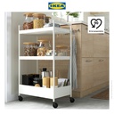 IKEA NISSAFORS Rak Troli Serbaguna Putih 51x30x83cm