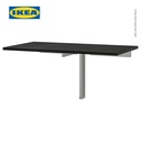 IKEA BJURSTA Daun Meja Makan Lipat Dinding Cokelat-Hitam 90x50 cm