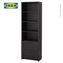 IKEA BRIMNES Rak Buku Dengan 2 Laci Minimalis Hitam Berkualitas 60x190 cm