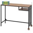 IKEA FJALLBO Meja Kerja Untuk Laptop dengan Roda Hitam 100x36 cm