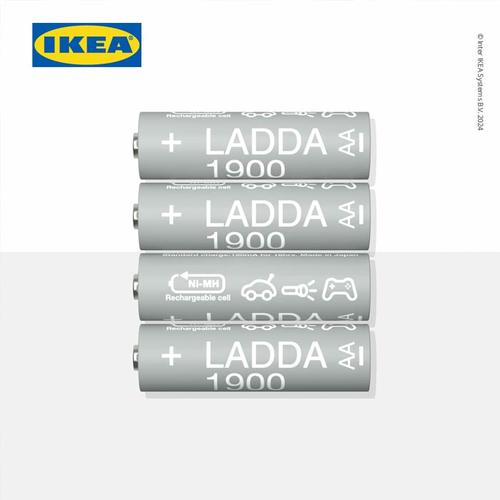 IKEA LADDA Baterai Isi Ulang AA 1.2V 1.900 mAh HR06 Isi 4pcs
