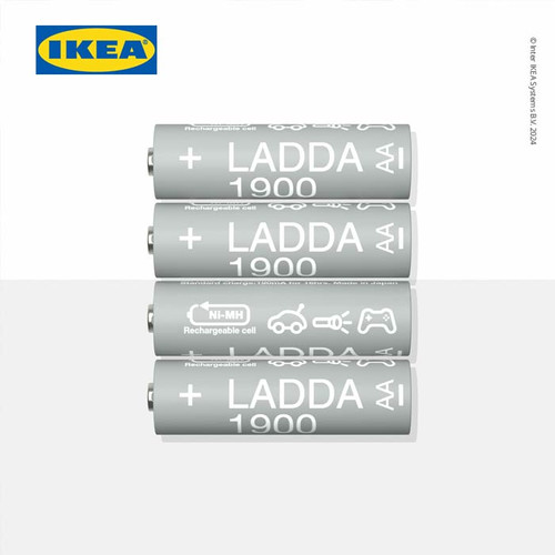 IKEA LADDA Baterai Isi Ulang AA 1.2V 1.900 mAh HR06 Isi 4pcs