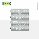 IKEA LADDA Baterai Isi Ulang AA 1.2V 1.900 mAh HR06 Isi 4pcs