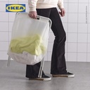 IKEA JALL Tempat Cucian / Pakaian Kotor Dengan Stand Putih 50L