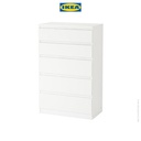 IKEA KULLEN Lemari 5 Laci Putih Minimalis 70x112 cm