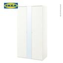 IKEA VIHALS Lemari Pakaian 2 Pintu Dengan Cermin Putih 105x57x200 cm