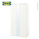 IKEA VIHALS Lemari Pakaian 2 Pintu Dengan Cermin Putih 105x57x200 cm