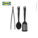 IKEA GNARP Perkakas Dapur Hitam Isi 3 Set