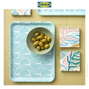 IKEA SLOJSTJART Baki Serbaguna Biru/Berpola 28x37cm