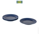 IKEA STRIMMIG Piring Minimalis Biru 27cm Isi 4pcs