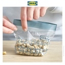 IKEA ISTAD Kantong Plastik Klip Penyimpan 0.3L Berpola Abu-abu Hijau si 25pcs