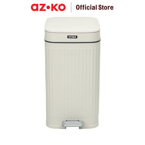[EZO.0800020] AZKO Stora 14 Ltr Doric Tempat Sampah Pedal Slim - Putih Ivory Tong Sampah Wadah Pembuangan Alat Kebersihan Trash Bin