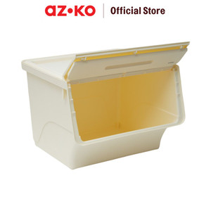 [EZO.0800023] AZKO Stora 43.5X36X31 m Kotak Penyimpanan Flat 36 ltr Kotak Serbaguna Wadah Simpan Storage Box Boks Organizer