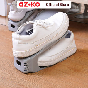 [EZO.0800035] AZKO Stora Set 5 Pcs Organizer Sepatu - Abu-Abu Shoe Space Saver Tempat Penyimpanan Sepatu Sandal Tumpuk Organizer Alas Kaki