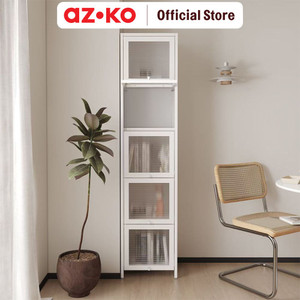 [EZO.0800060] AZKO Stora Casla Rak Penyimpanan 5 Tingkat Dengan Pintu Organizer Serbaguna Tempat Simpan Barang Multifungsi Rak Storage Perlengkapan Rumah