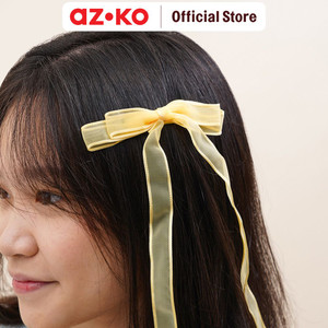 [EZO.0800100] AZKO Ataru Set 2 Pcs Jepit Rambut Anak Long Ribbon - Kuning Kids Hair Clip Aksesoris Jepitan Anak Cewek Penjepit Hiasan Rambut Anak Aksesori Kepala