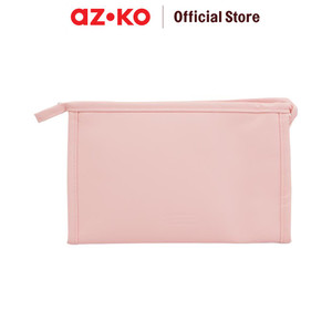 [EZO.0800119] AZKO Ataru Pouch Pu Rectangle - Pink Tas Makeup Dan Skincare Organizer Alat Dandan Storage Bag