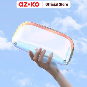 [EZO.0800122] AZKO Ataru Pouch Tpu Oval Hologram Kantong Organizer Serbaguna Tempat Pensil Pulpen Alat Make Up Pouch Kosmetik Lucu