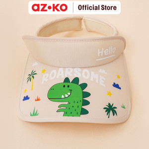 [EZO.0800125] AZKO Ataru Topi Visor Anak Extendable Dino - Krem Beige Aksesoris Kepala Anak Kids Visor Hat Topi Olahraga Running Visor Topi Visor Polos
