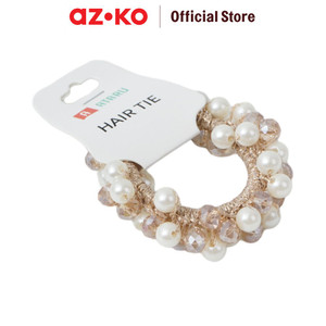 [EZO.0800151] AZKO Ataru Ikat Rambut Pearl - Putih/Gold Hair Tie Aksesoris Karet Rambut Cewek Iket Rambut Wanita