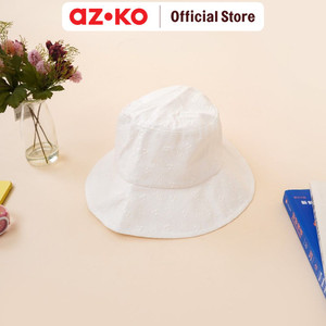 [EZO.0800162] AZKO Ataru Topi Bucket Eyelet Embroidery - Putih Aksesoris Kepala Bucket Hat Topi Stylish Unisex Serbaguna Aksesoris Fashion Pria Wanita